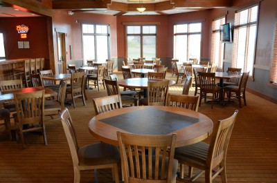 Interior seating at restaurant
