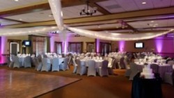 Wedding banquet reception with formal decor