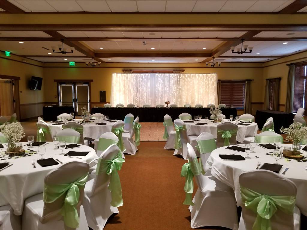 Mint green wedding reception